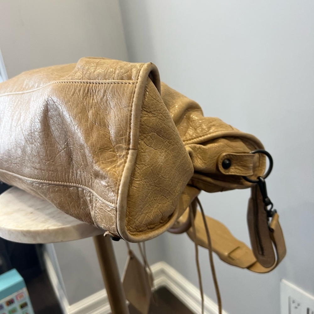 Balenciaga Motocross Giant 12 Part Time Bag Top Handle Light-Brown Beige Leather - Picture 9 of 13